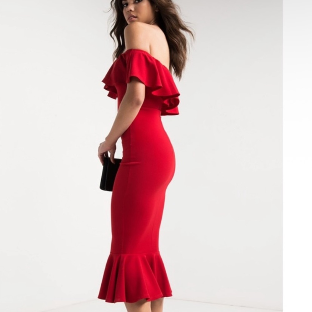 SHEIN Off-Shoulder Ruffled Dress ❣️ - Picture 3 of 10